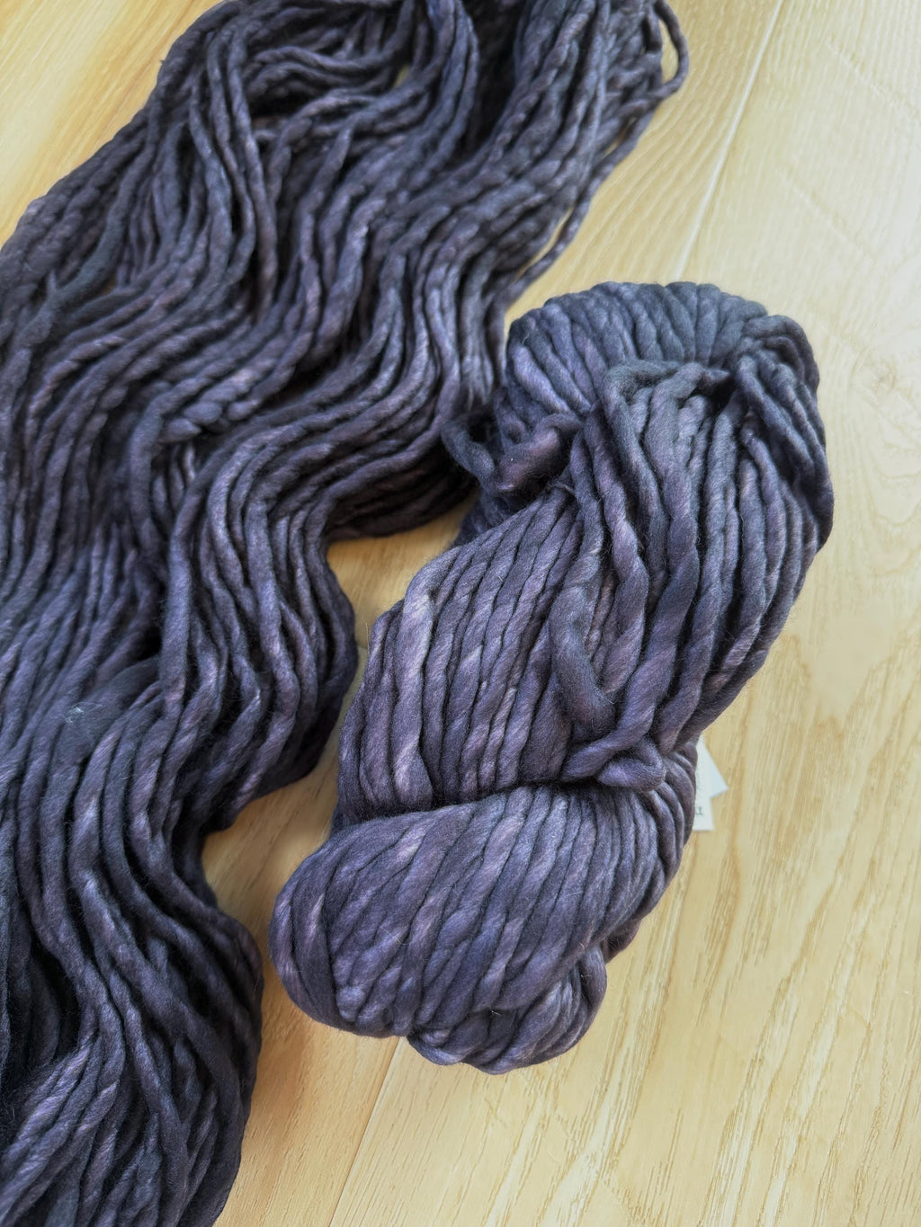 Malabrigo Rasta Pearl Ten Merino wool super bulky yarn, dark purple yarn