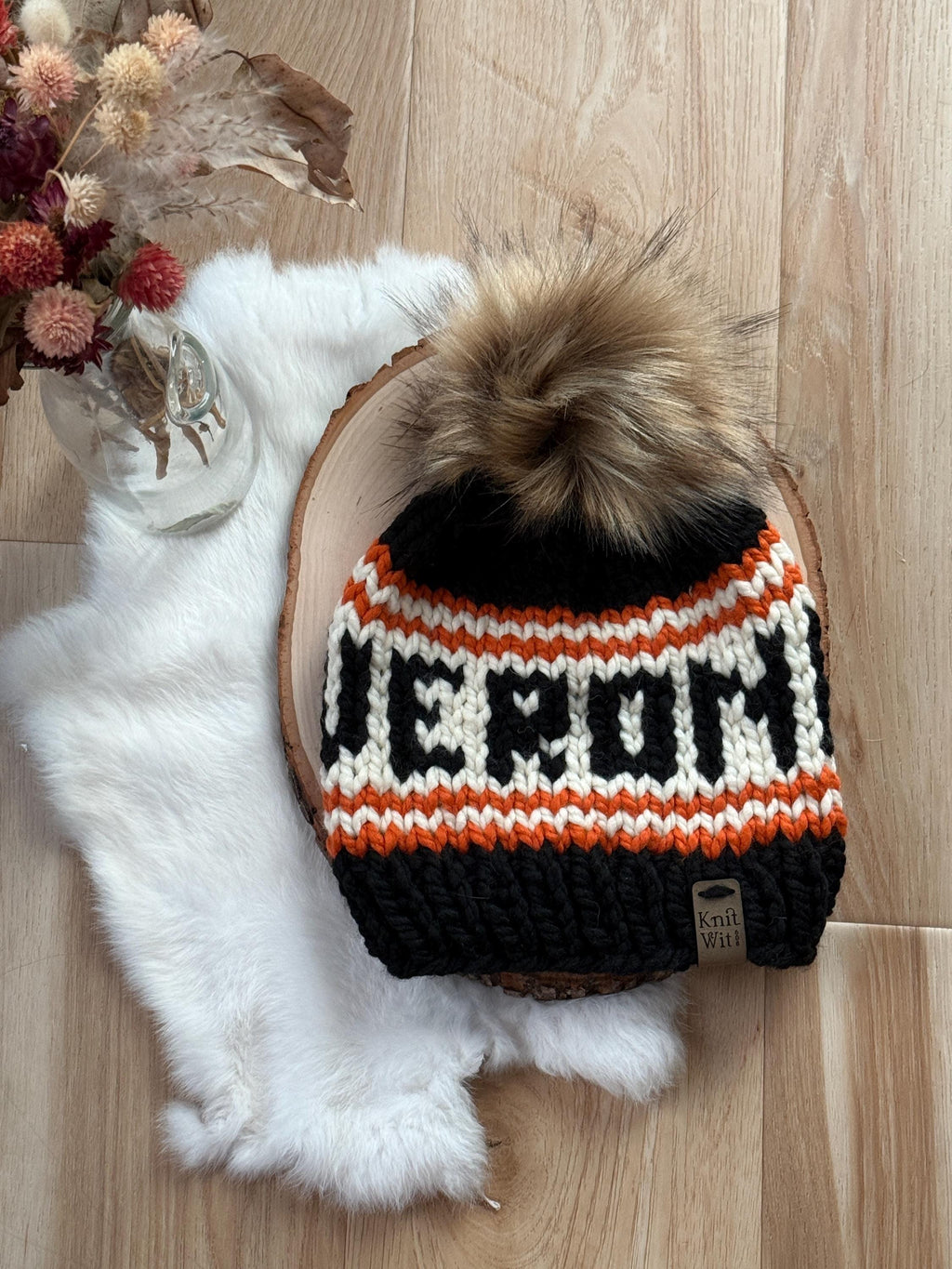 VERONA knit hat wool beanie, black Verona handmade knitted beanie, Verona winter hat