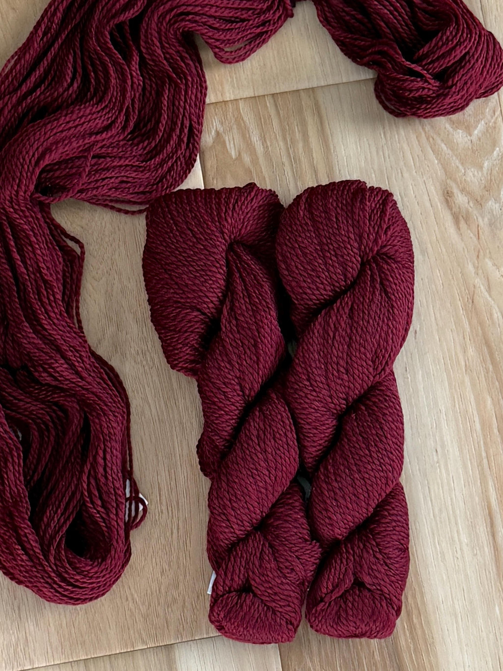 Blue Sky Fibers Highland Wool Yarn - Cranberry compote maroon yarn, 100% Peruvian Highland Wool, Worsted Weight Yarn