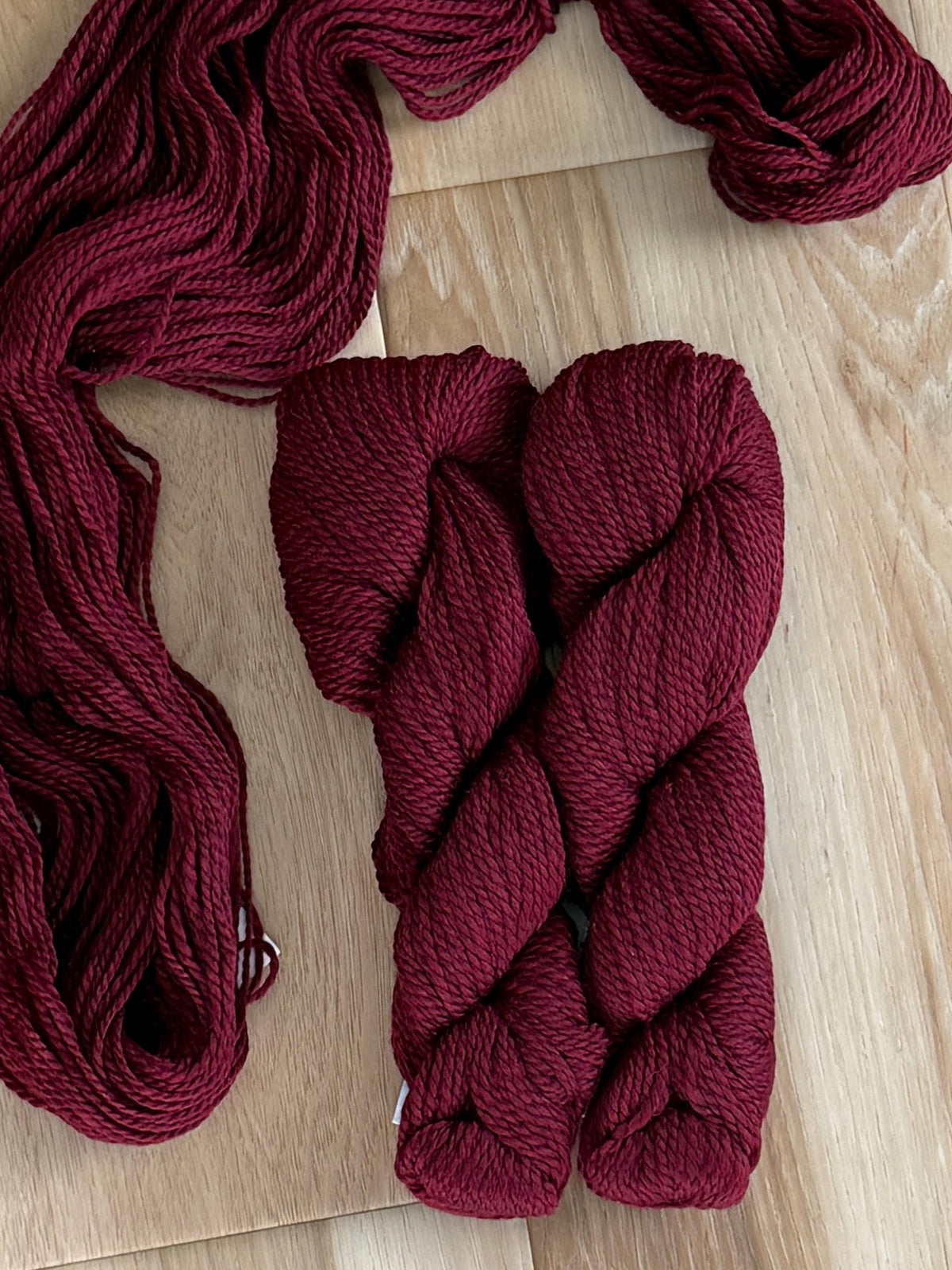 Blue Sky Fibers Highland Wool Yarn - Cranberry compote maroon yarn, 100% Peruvian Highland Wool, Worsted Weight Yarn