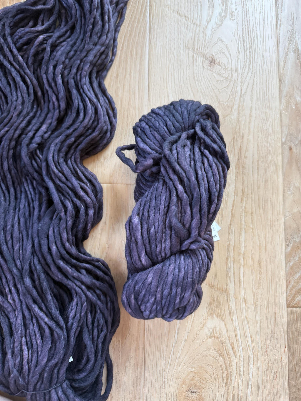 Malabrigo Rasta Pearl Ten Merino wool super bulky yarn, dark purple yarn