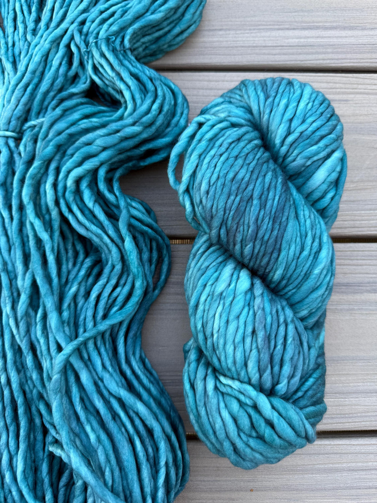 Malabrigo Rasta Reflecting Pool yarn, super bulky yarn blue teal yarn