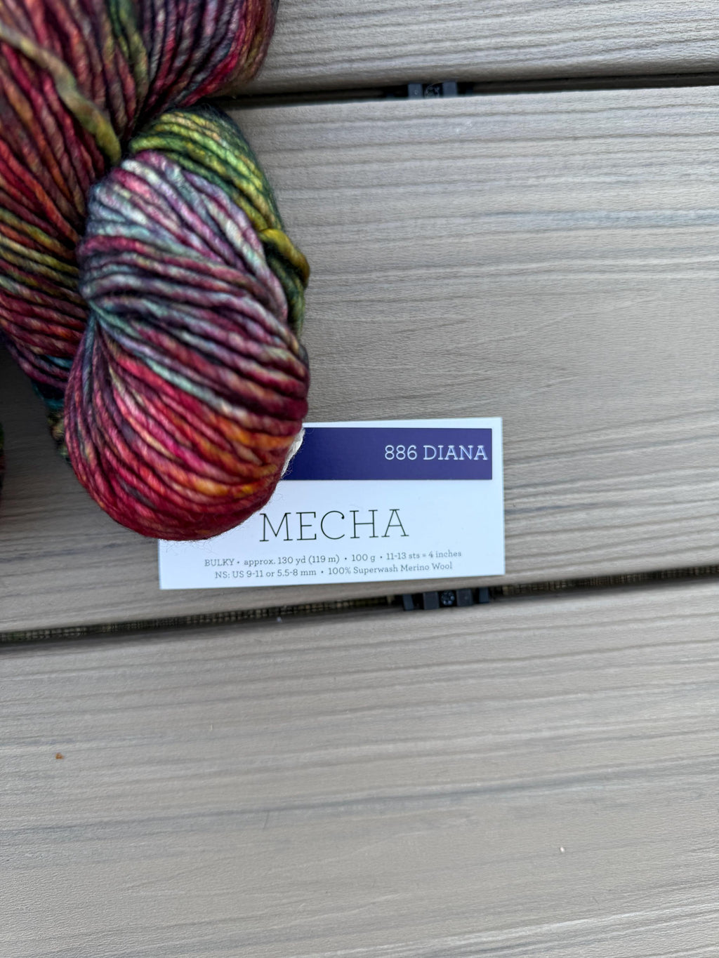 Malabrigo Mecha diana yarn, Bulky Weight Superwash Merino Wool, Hand Dyed Soft Single-Ply Yarn