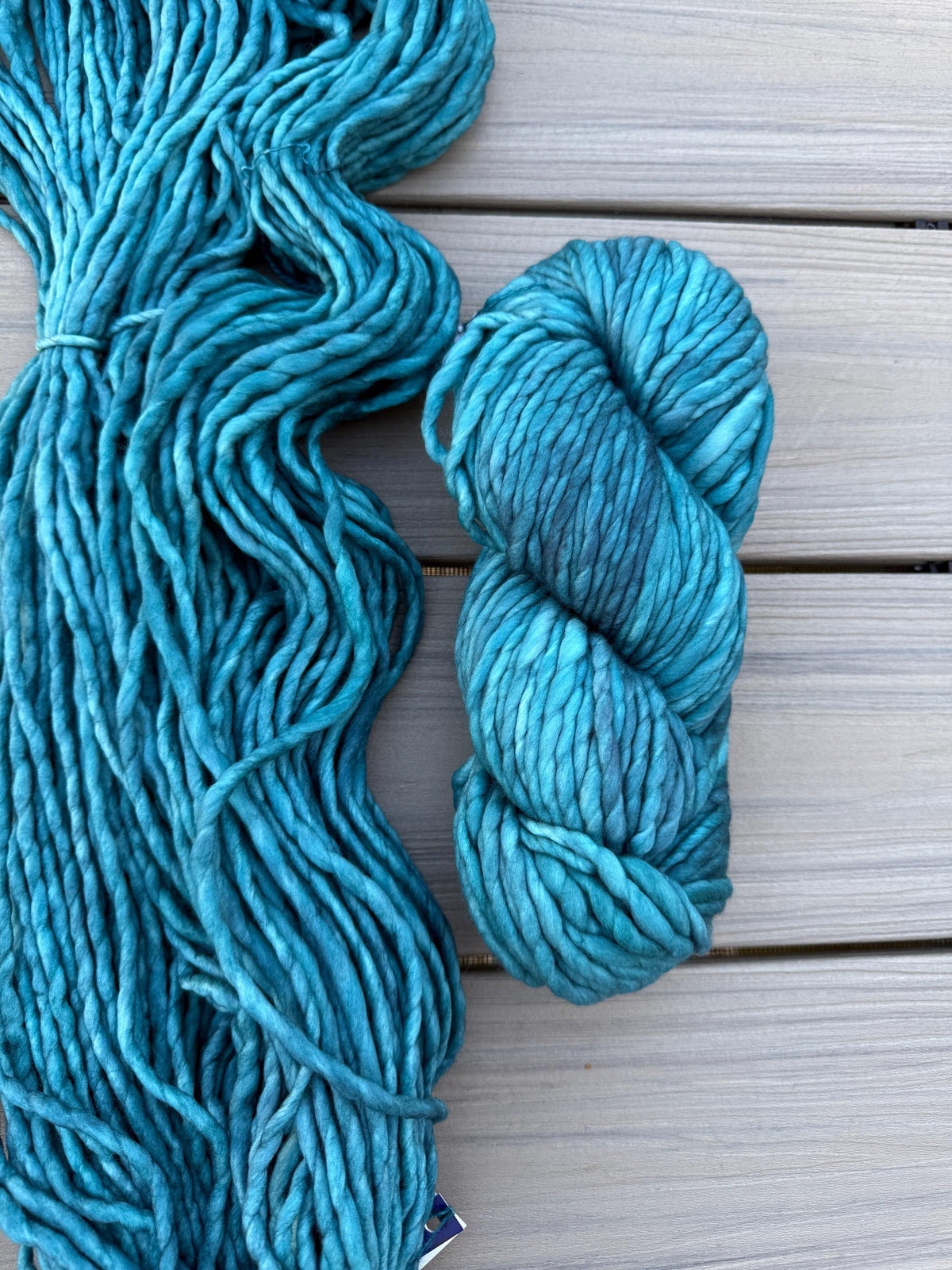 Malabrigo Rasta Reflecting Pool yarn, super bulky yarn blue teal yarn