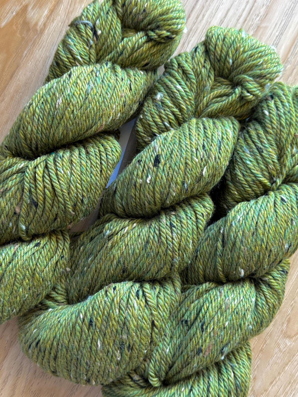 Blue Sky Fibers Woolstok Tweed -Fern Frond fine highland wool green tweed yarn aran weight