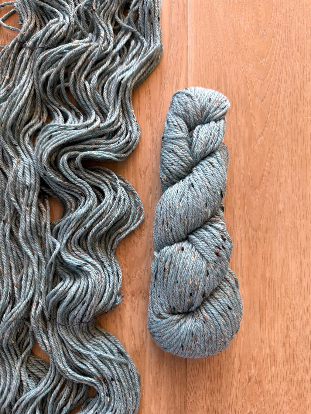 Blue Sky Fibers Woolstok Tweed - Lake View fine highland wool light blue tweed yarn aran weight
