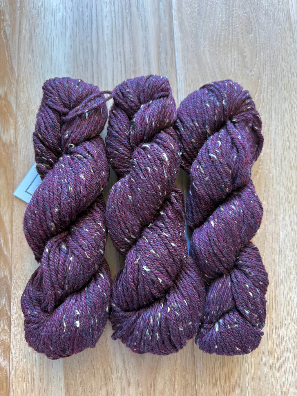 Blue Sky Fibers Woolstok Tweed -Plum Brandy fine highland wool Purple tweed yarn aran weight