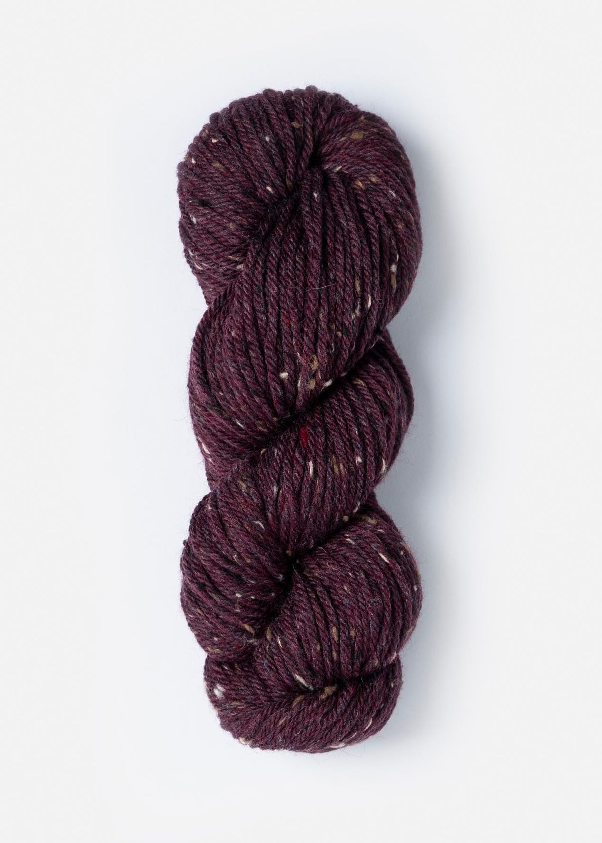 Blue Sky Fibers Woolstok Tweed -Plum Brandy fine highland wool Purple tweed yarn aran weight