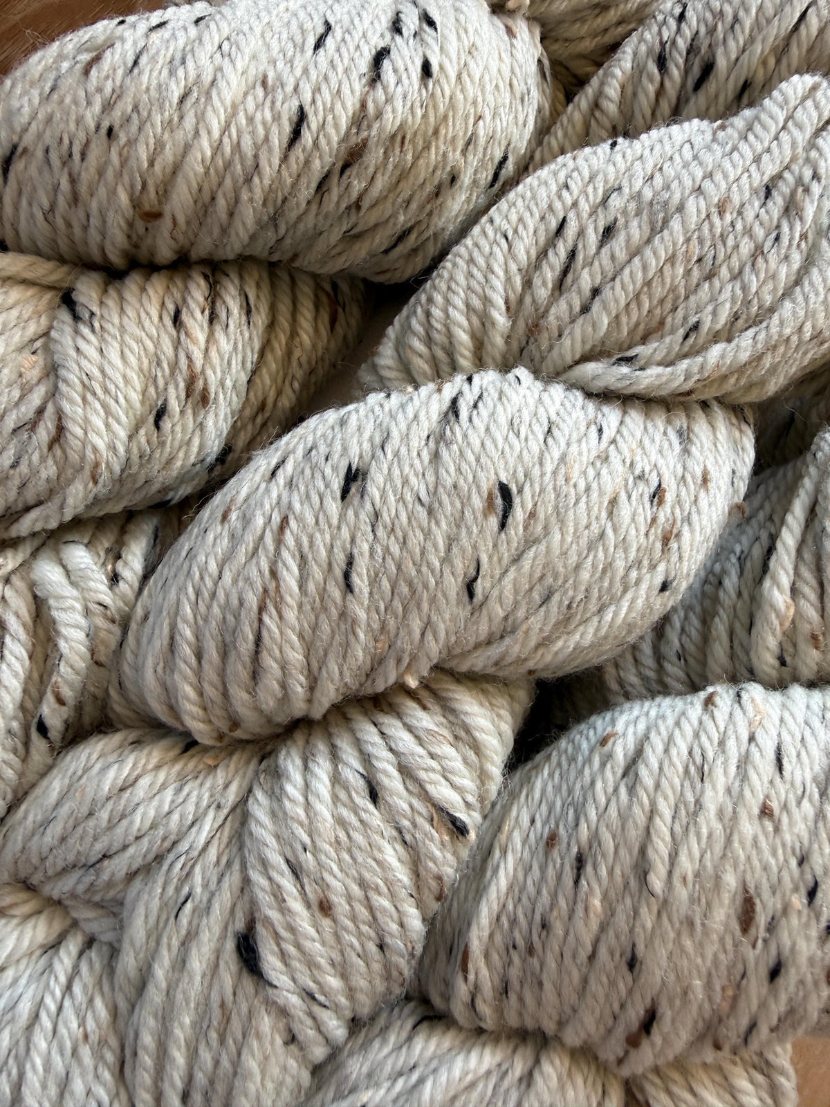 Blue Sky Fibers Woolstok Tweed -Rolled oats fine highland wool cream tweed yarn aran weight