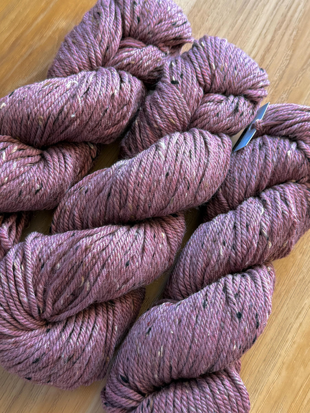 Blue Sky Fibers Woolstok Tweed -Sage Rose fine highland wool pink tweed yarn aran weight
