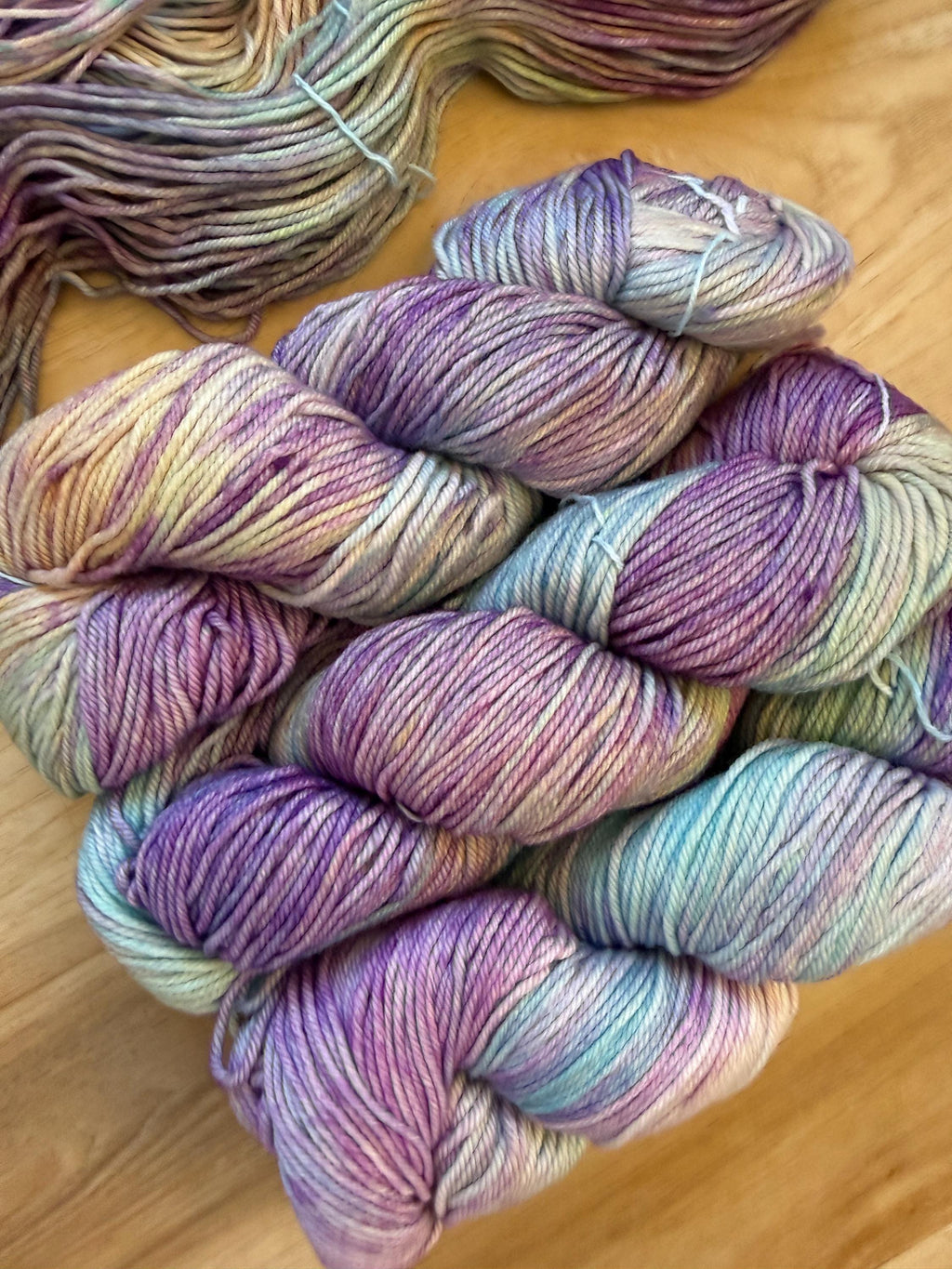 Malabrigo Rios Yarn Melissa purple blue and yellow merino wool