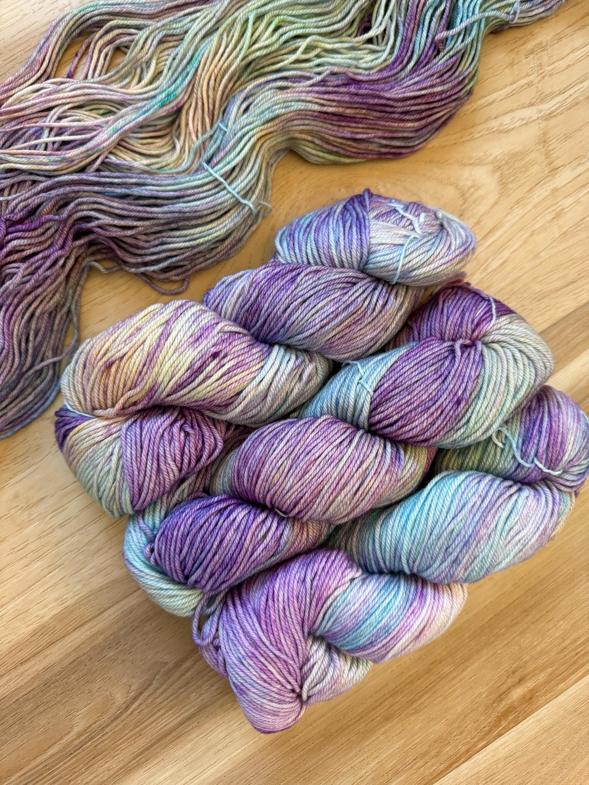 Malabrigo Rios Yarn Melissa purple blue and yellow merino wool
