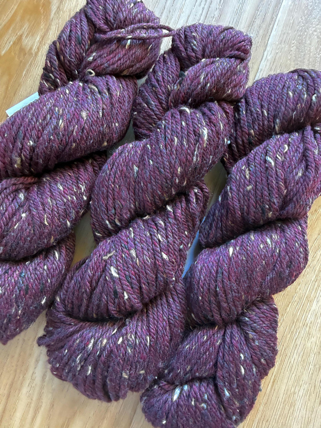 Blue Sky Fibers Woolstok Tweed -Plum Brandy fine highland wool Purple tweed yarn aran weight