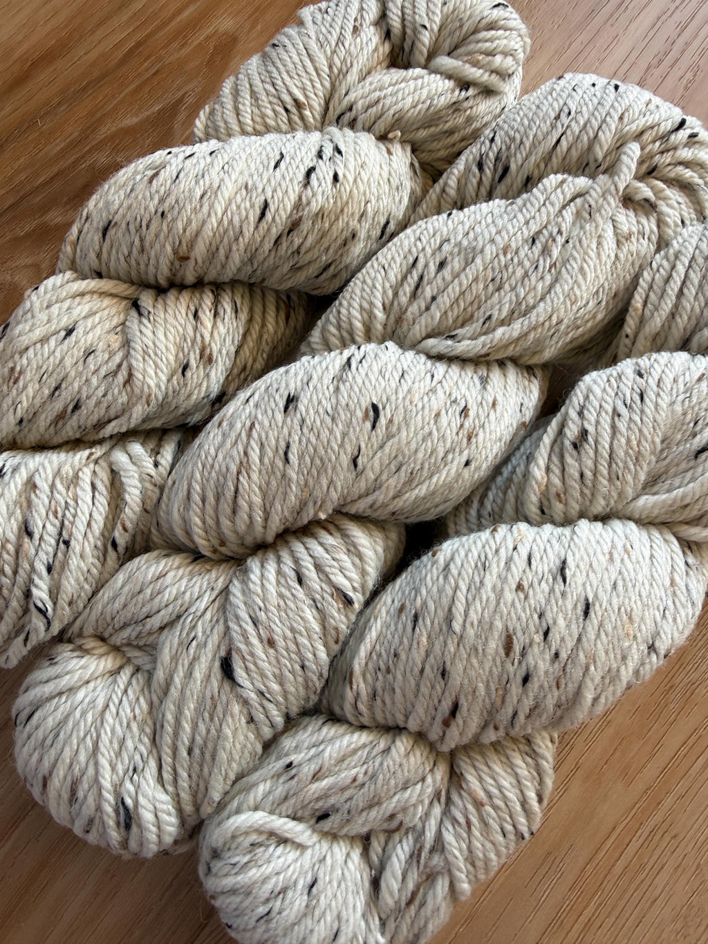 Blue Sky Fibers Woolstok Tweed -Rolled oats fine highland wool cream tweed yarn aran weight
