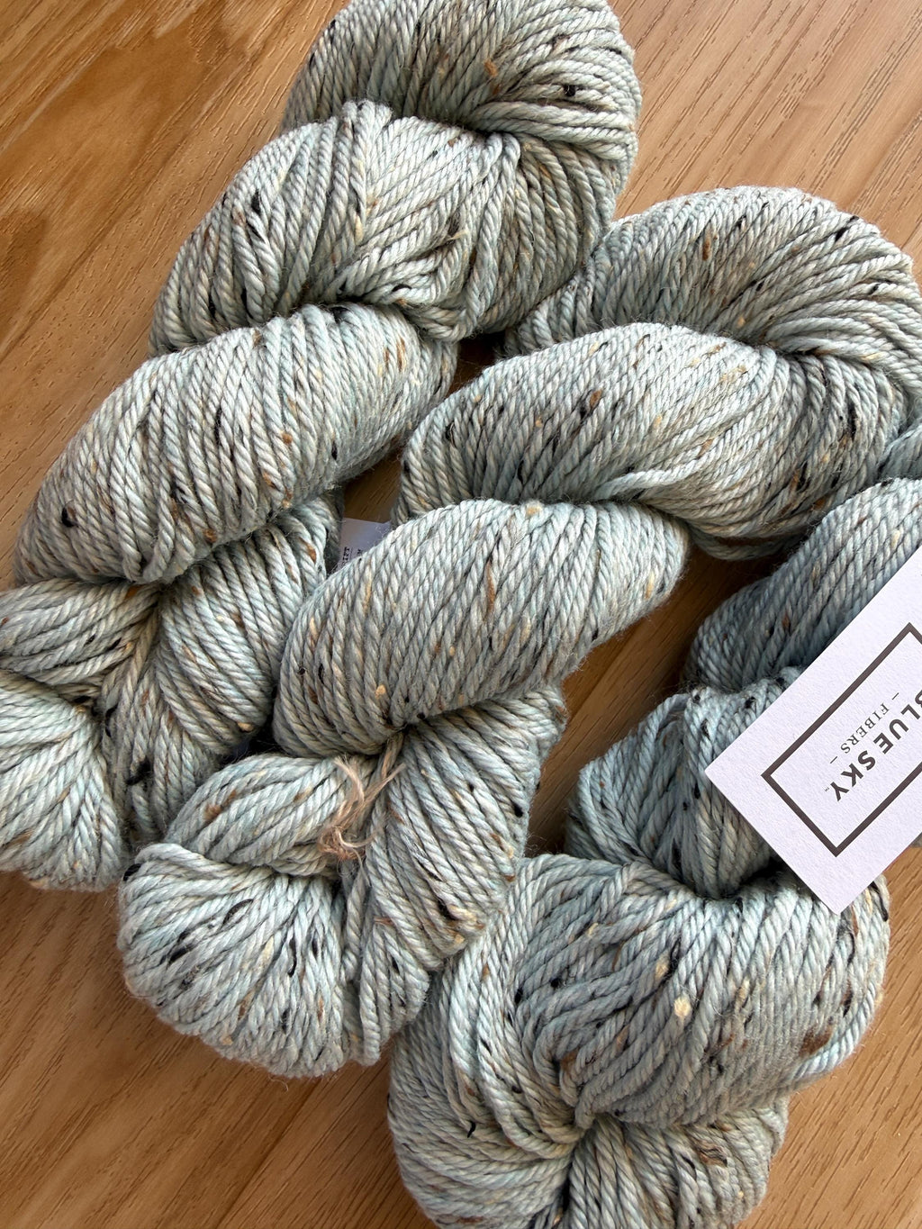 Blue Sky Fibers Woolstok Tweed -Snow drift fine highland wool grey/light blue tweed yarn aran weight
