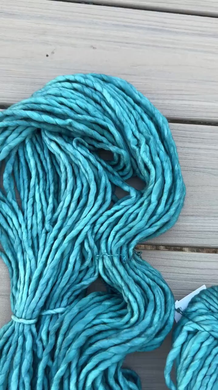 Malabrigo Rasta Reflecting Pool yarn, super bulky yarn blue teal yarn
