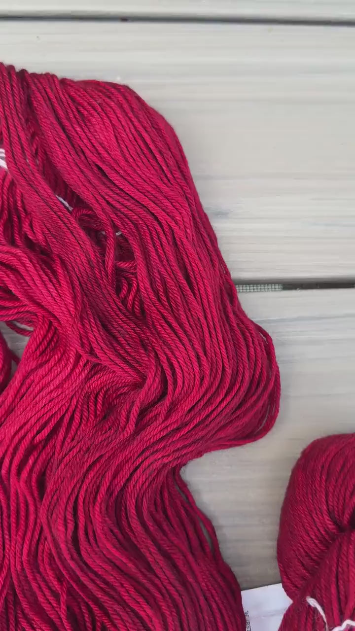 Malabrigo Rios Red Yarn - Cereza colorway– Worsted Weight Superwash Merino Wool, Hand Dyed Soft Yarn