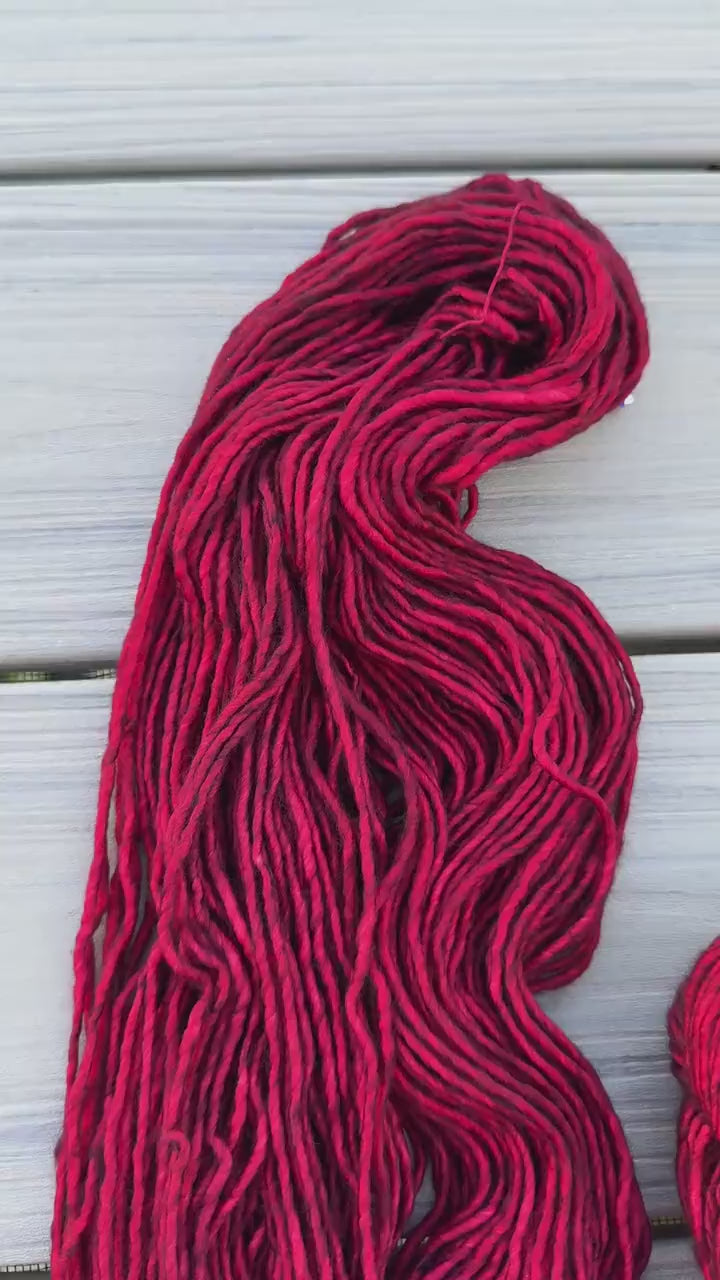 Malabrigo Mecha Cereza Red Yarn – Bulky Weight Superwash Merino Wool, Hand Dyed Soft Single-Ply Yarn, size 5 yearn