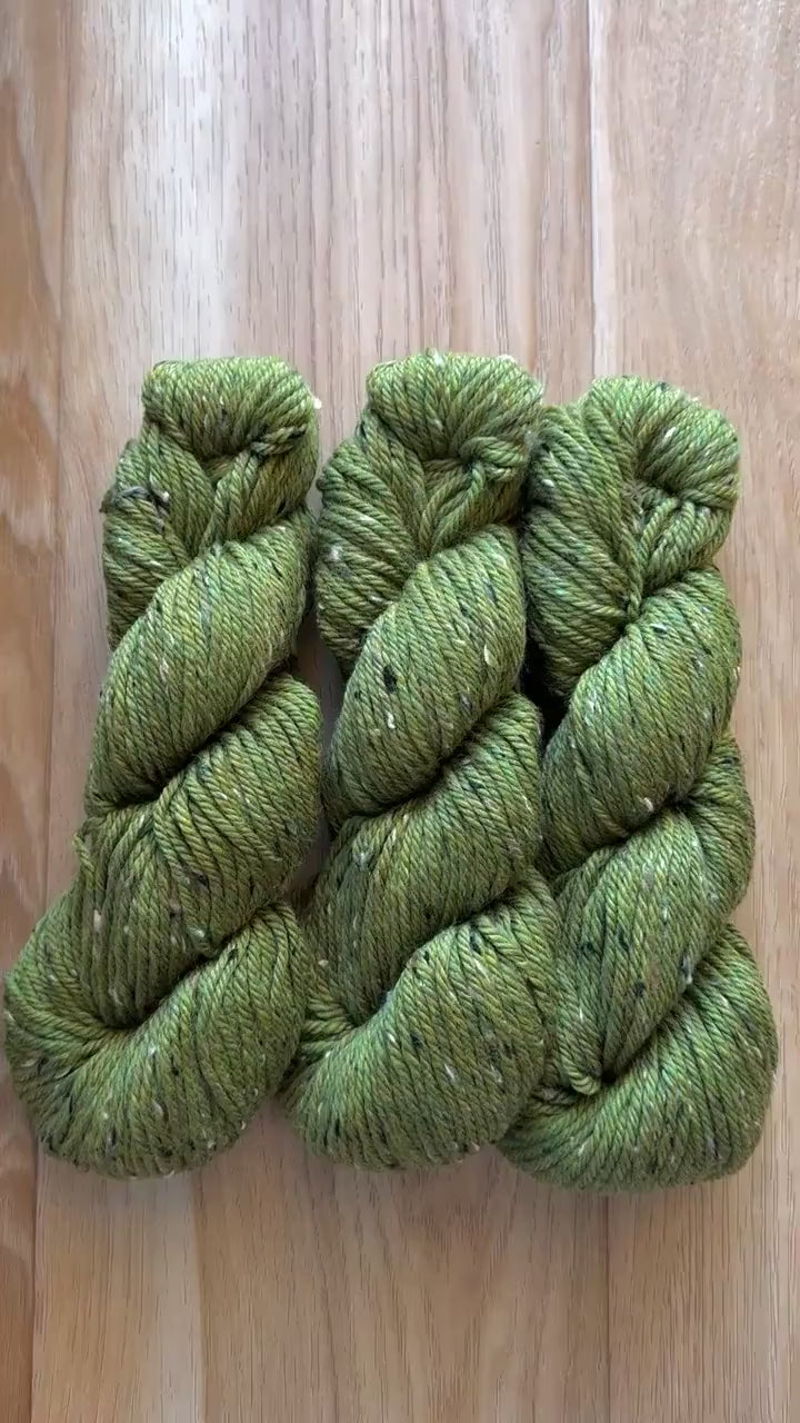 Blue Sky Fibers Woolstok Tweed -Fern Frond fine highland wool green tweed yarn aran weight
