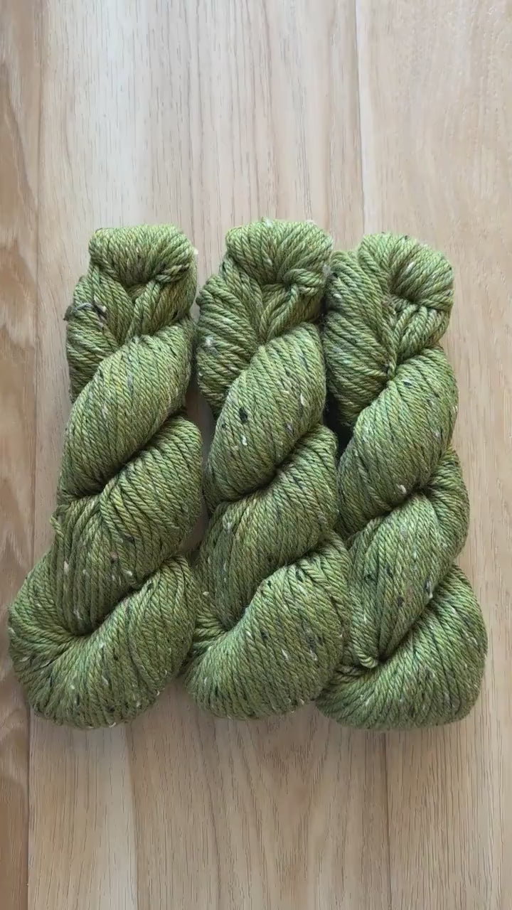 Blue Sky Fibers Woolstok Tweed -Fern Frond fine highland wool green tweed yarn aran weight