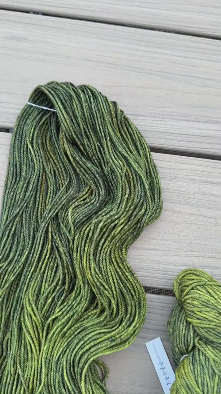 Malabrigo Rios Ivy green wool yarn hand dyed superwash merino wool yarn (worsted yarn)