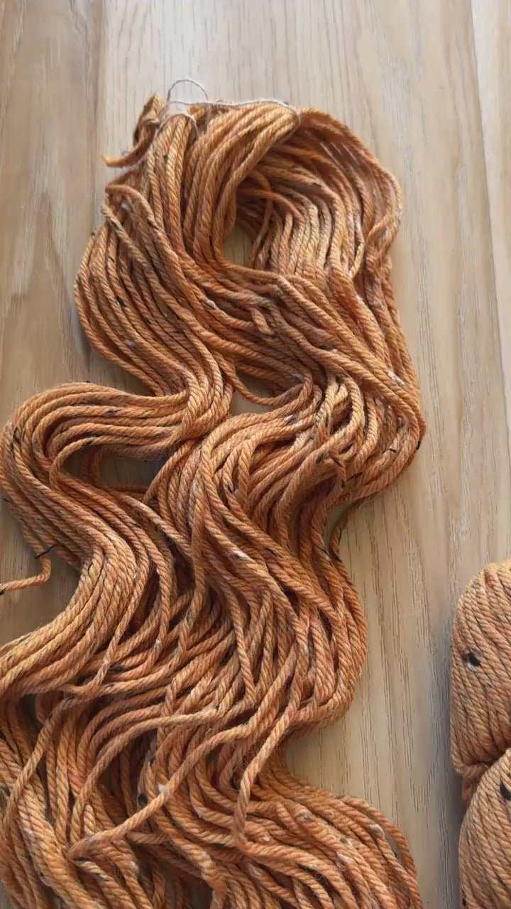 Blue Sky Fibers Woolstok Tweed -Riger Lily fine highland wool orange tweed yarn aran weight