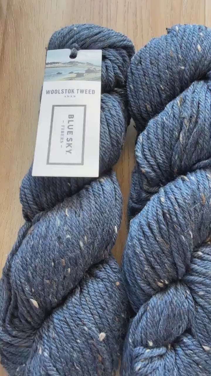 Blue Sky Fibers Woolstok Tweed - Lake View fine highland wool light blue tweed yarn aran weight