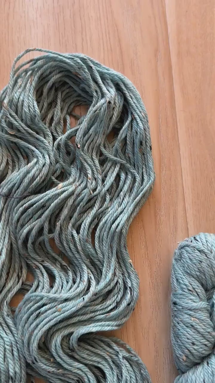 Blue Sky Fibers Woolstok Tweed - Lake View fine highland wool light blue tweed yarn aran weight