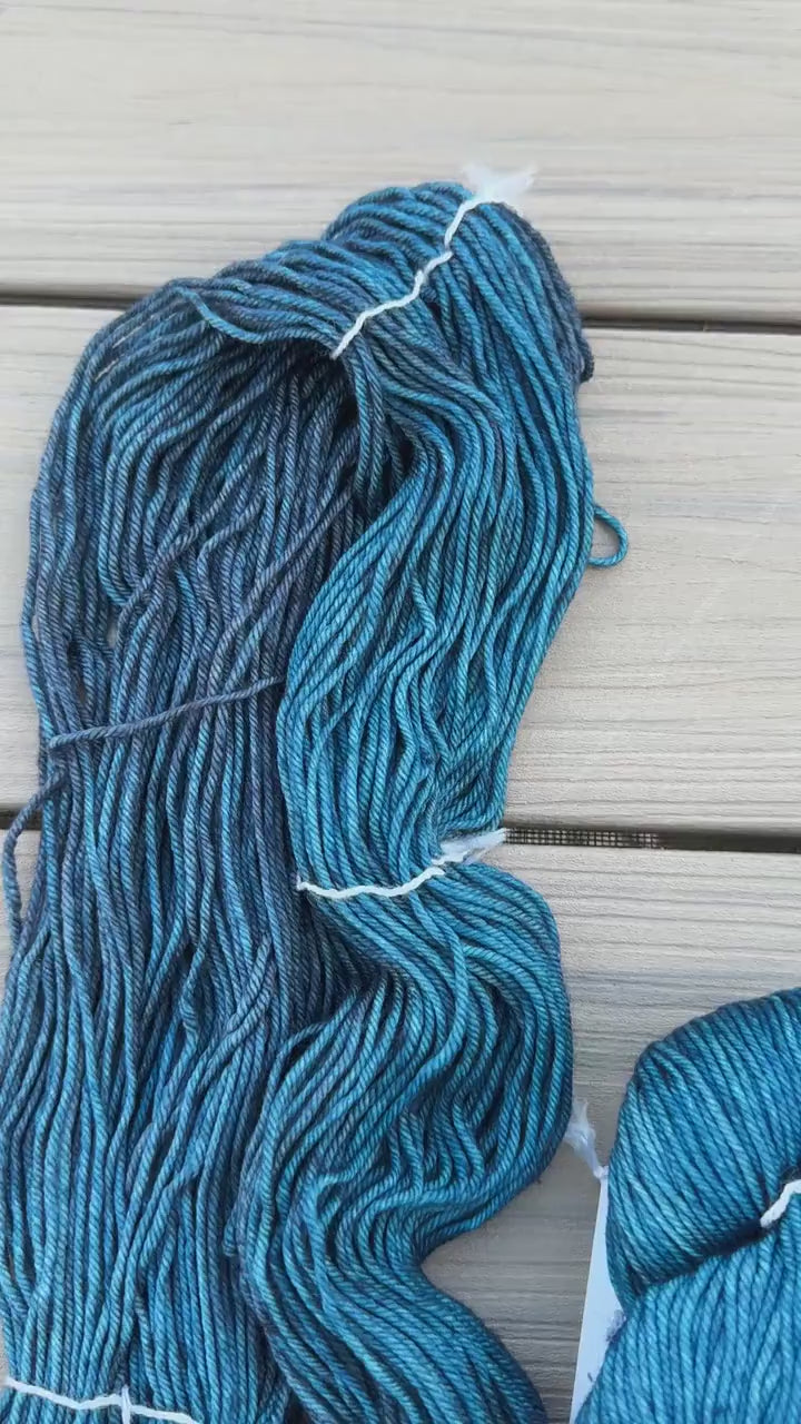 Malabrigo Rios Bobby Blue hand dyed superwash merino wool yarn (worsted yarn)